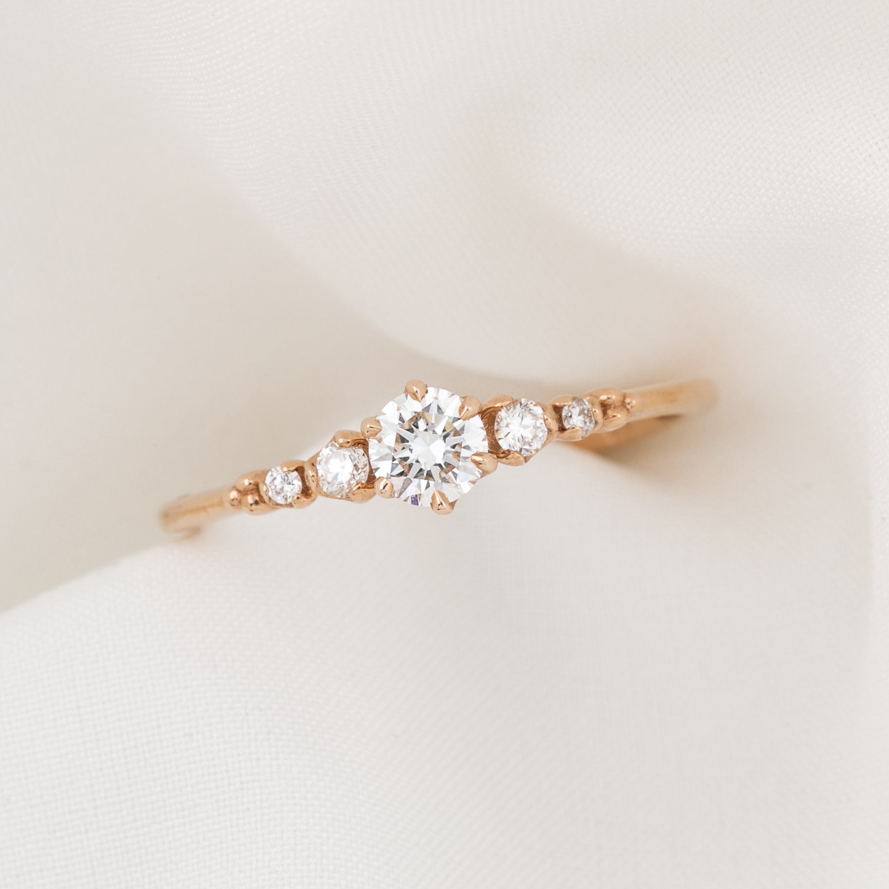 Estel Fleur Six Prongs Ring, 0.25ct Brilliant Cut Diamond (One of a kind)