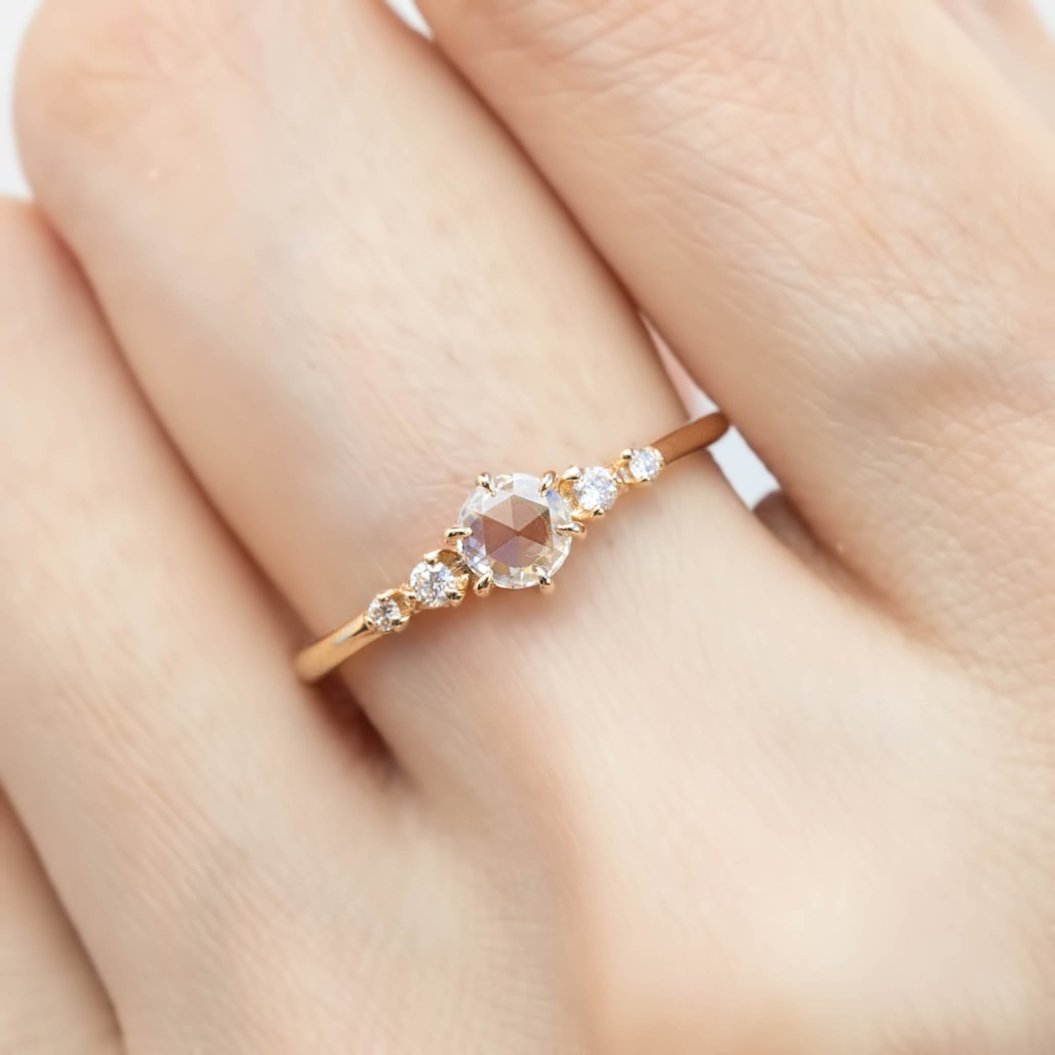 Mila Ring, Round Rose Cut Diamond