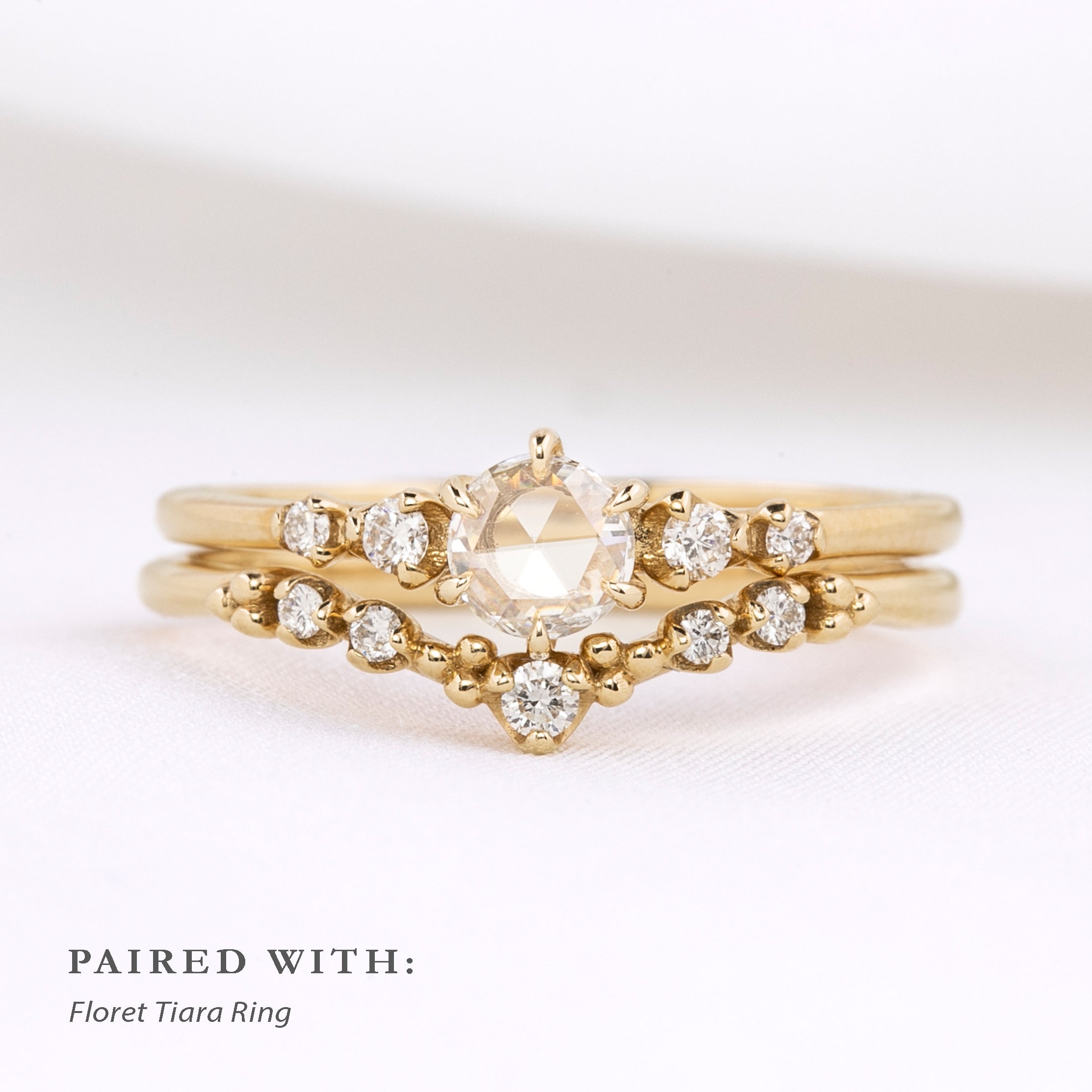 Mila Ring, Round Rose Cut Diamond