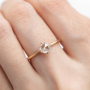 Alice Ring, 0.40ct Round Rose Cut Diamond, 14k Yellow Gold, 14k White Gold (One of a kind)