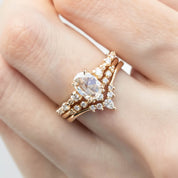 Wisteria Ring, Oval Rose Cut Diamond