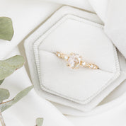 Wisteria Ring, Oval Rose Cut Diamond