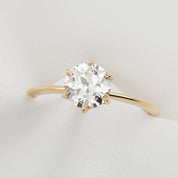 Floryn Ring, GIA Certified 1.15ct Brilliant Cut Diamond, 14k Yellow Gold (One of a kind)