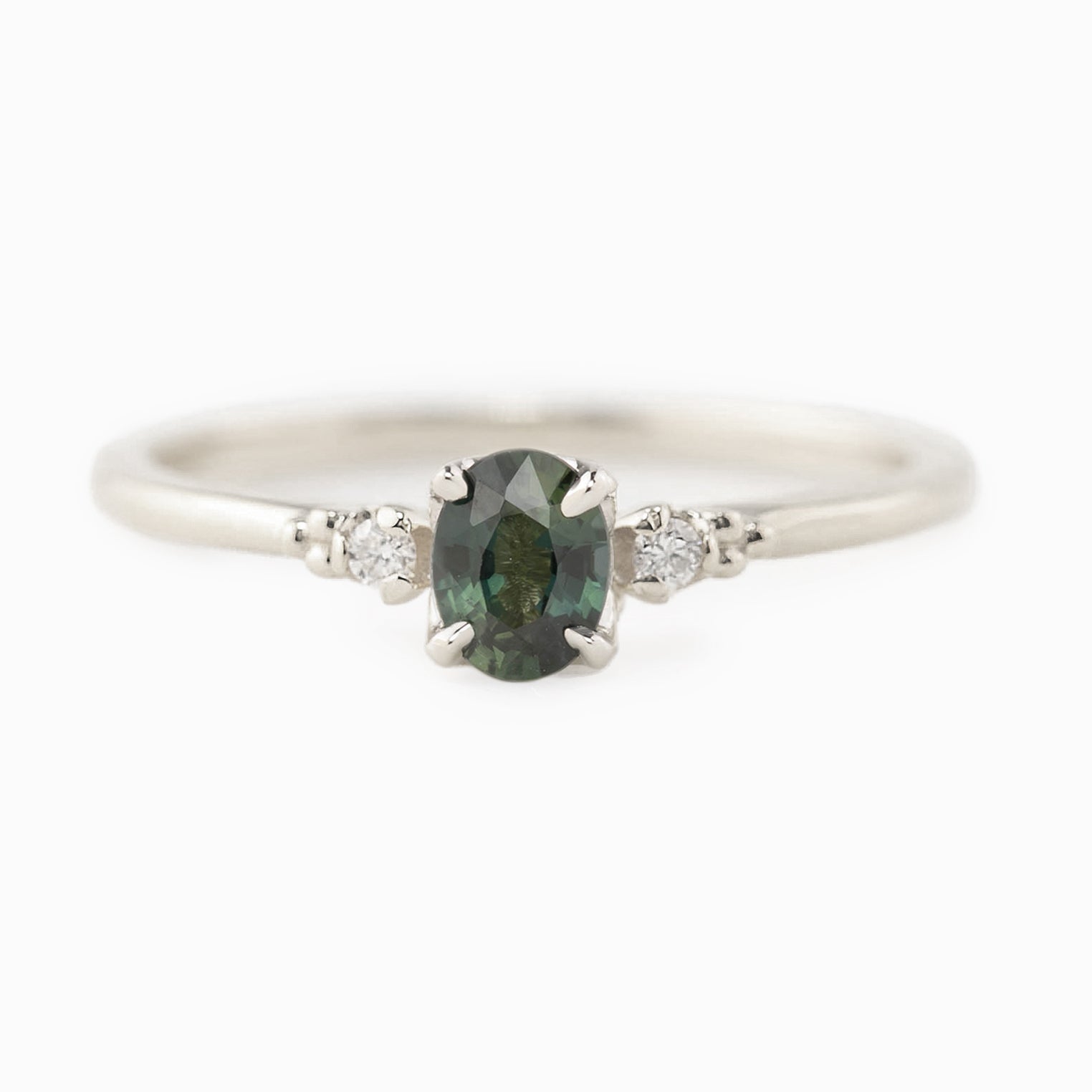 Estel Ring - 5x4mm 0.40ct Green Sapphire