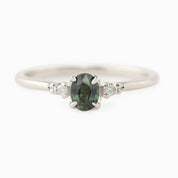 Estel Ring - 5x4mm 0.40ct Green Sapphire