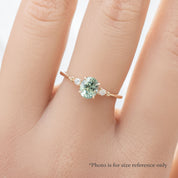 Estel Ring, 0.93ct Light Green Montana Sapphire