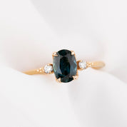 【一点物】エステルリング ・1.32ct・非加熱クイーンズランド産ティールブルーサファイア・K14RG