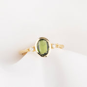 Estel Bezel Ring, 0.60ct Green Sapphire