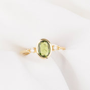 Estel Bezel Ring, 0.60ct Green Sapphire
