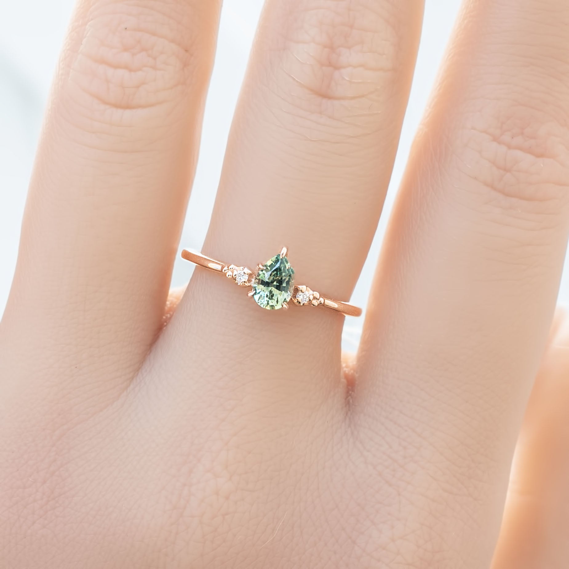 【即日配送】エステルリング ・0.40ct・モンタナ産グリーンサファイア・K14YG