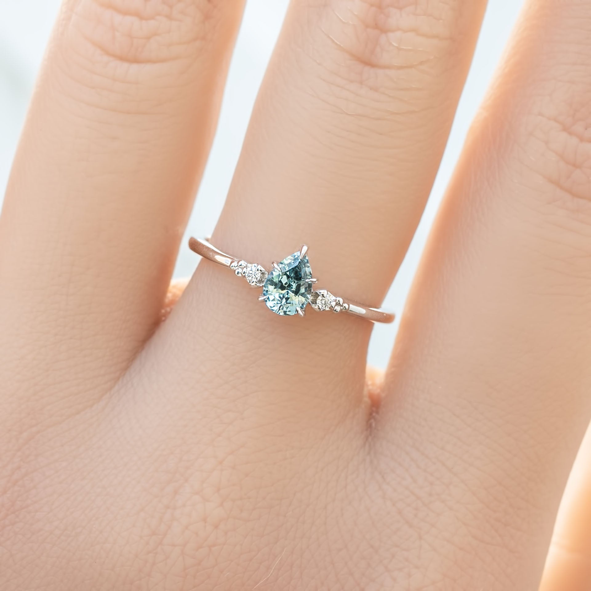 【即日配送】エステルリング ・0.40ct・モンタナ産グリーンサファイア・K14YG