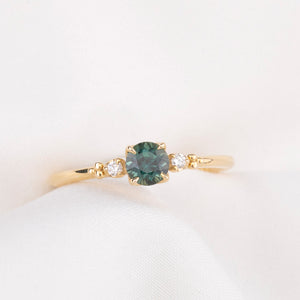 【即日配送】エステルリング ・0.45ct・クイーンズランド産ブルーグリーンサファイア・K14YG