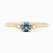 Estel Ring 0.45ct Teal Blue Montana Sapphire, 14k Yellow Gold