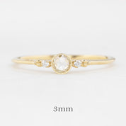 Estel Bezel Ring, Rose Cut Diamond, 14k Yellow Gold (One of a kind)