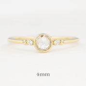 Estel Bezel Ring, Rose Cut Diamond, 14k Yellow Gold (One of a kind)