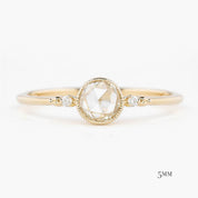 Estel Bezel Ring, Rose Cut Diamond, 14k Yellow Gold (One of a kind)