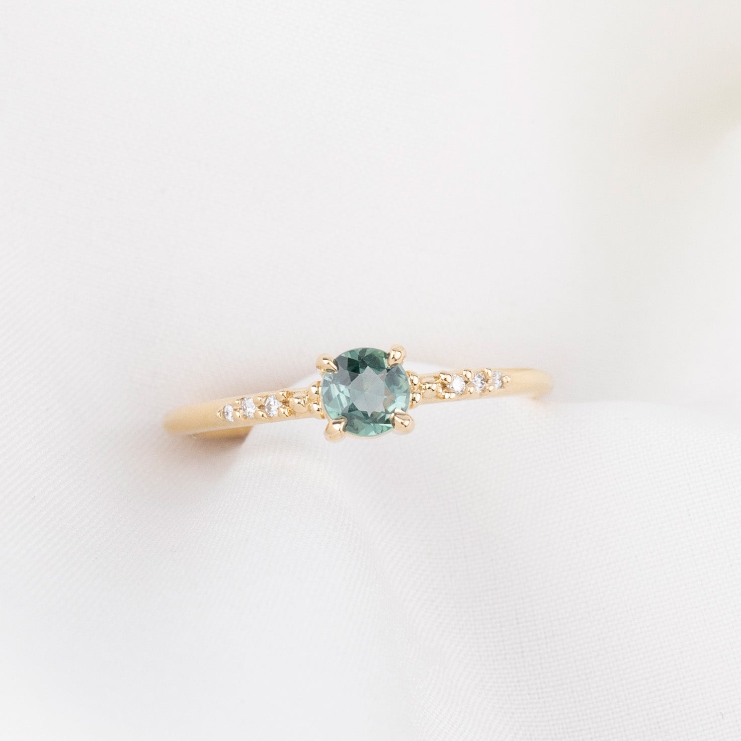 Eloise Ring, 0.35ct Unheated Blue & Green Sapphire