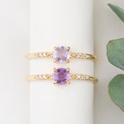Eloise Ring, 0.35ct Unheated Pink & Purple Sapphire