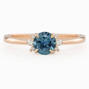 Lena Ring - 0.60ct Teal Blue Montana Sapphire, 14k Rose Gold