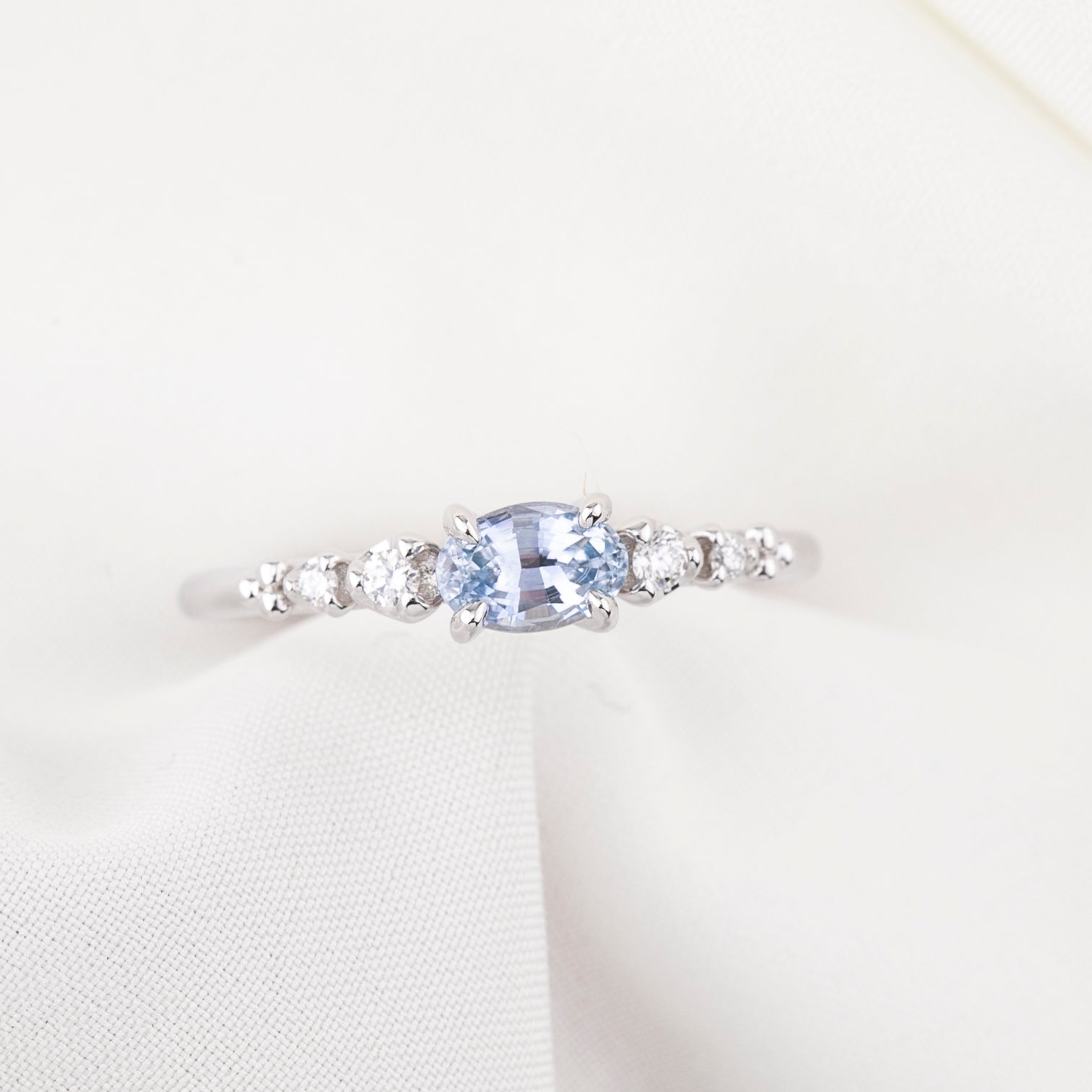 Estel Fleur Low Profile Ring, Pink and Purple Montana Sapphire
