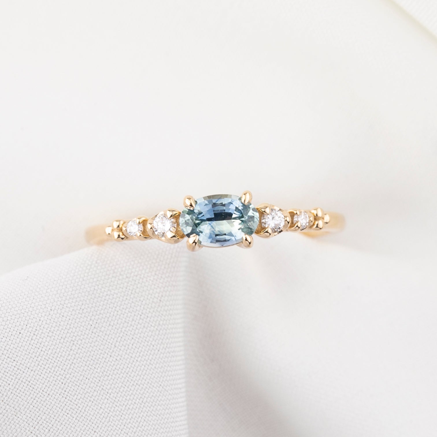 Estel Fleur Low Profile Ring, Pink and Purple Montana Sapphire