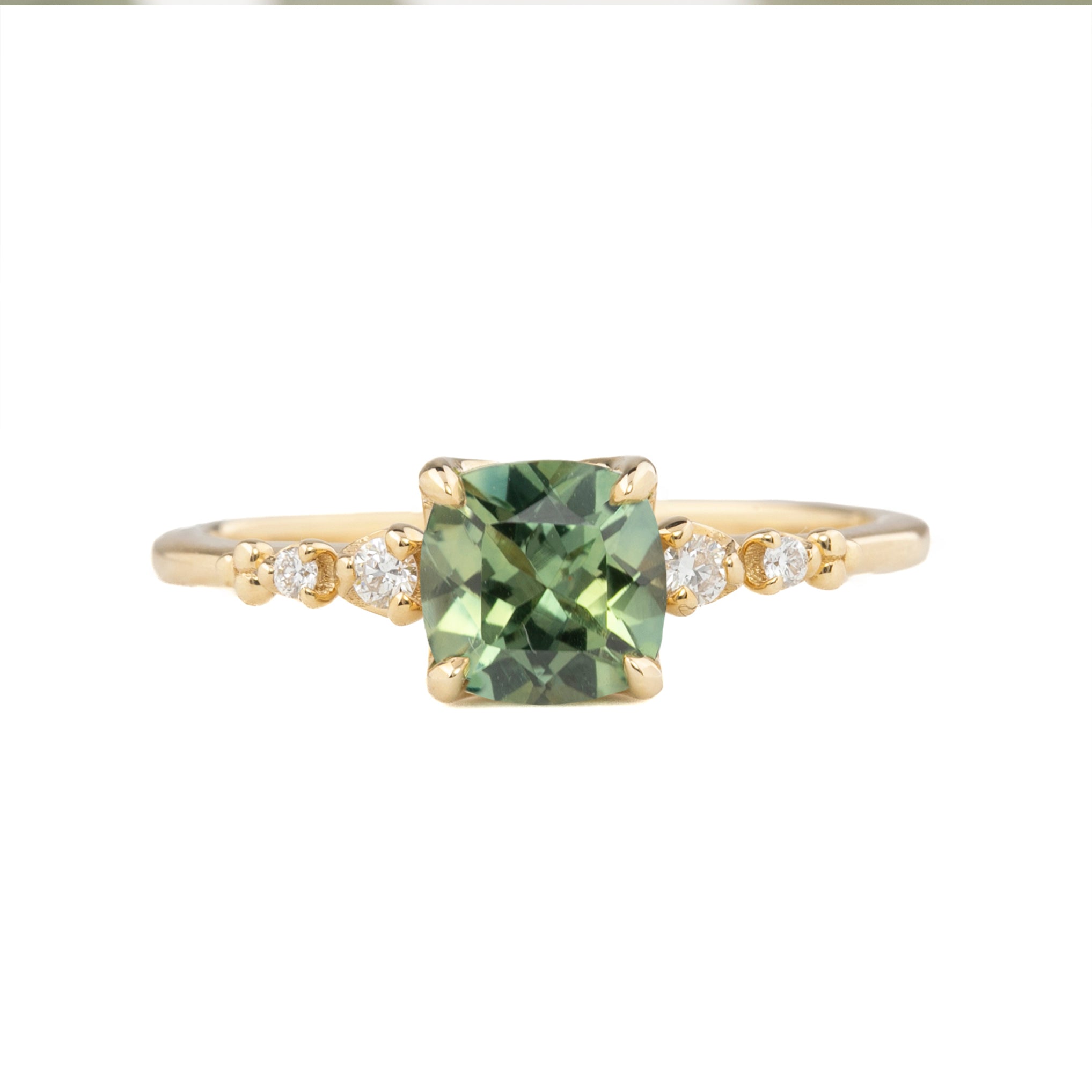 Estel Fleur Ring, 1.22ct Green Montana Sapphire