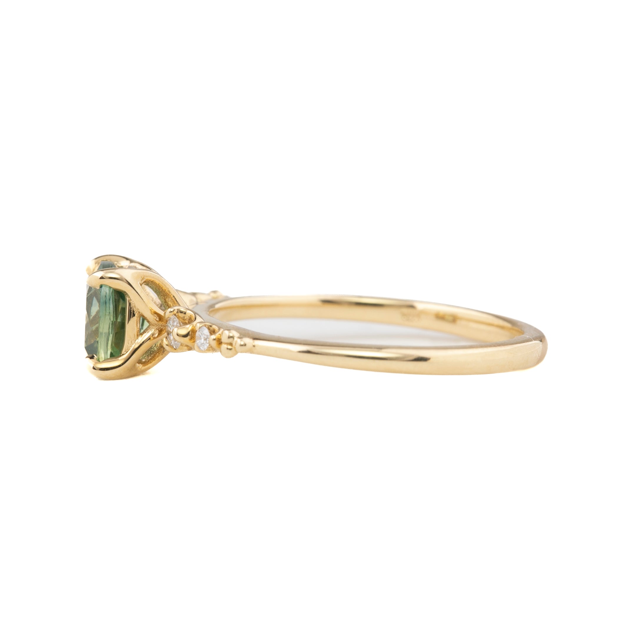Estel Fleur Ring, 1.22ct Green Montana Sapphire