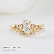 Estel Fleur Four Prongs Ring, GIA Certified 0.71ct Radiant Diamond, 14K Yellow Gold (One of a kind)