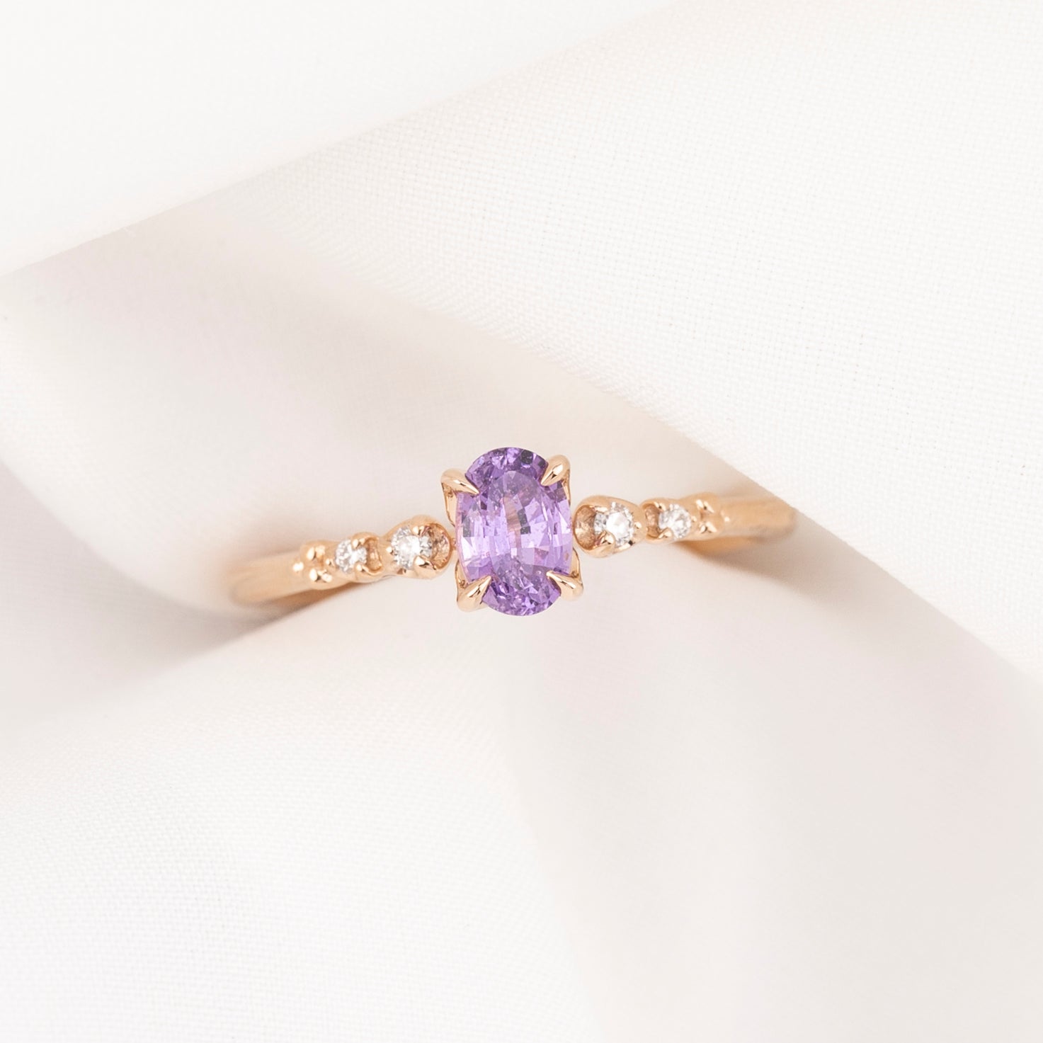 Estel Fleur Ring, 0.40-0.59ct Purple Madagascar Sapphire