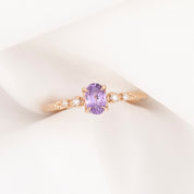 Estel Fleur Ring, 0.40-0.59ct Purple Madagascar Sapphire