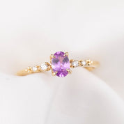 Estel Fleur Ring, 0.56ct Unheated Madagascar Sapphire