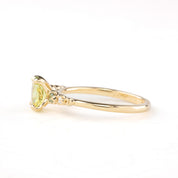 Estel Fleur Ring, 0.97ct Green Yellow Montana Sapphire