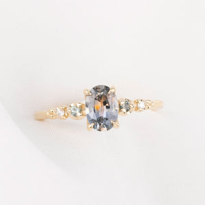 Estel Fleur Ring, 0.95ct Parti Purple Montana Sapphire