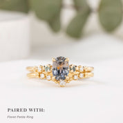 Estel Fleur Ring, 0.95ct Parti Purple Montana Sapphire
