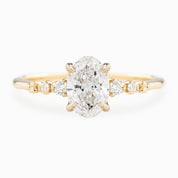 Estel Fleur Four Prongs Ring, Oval Brilliant Cut Diamond