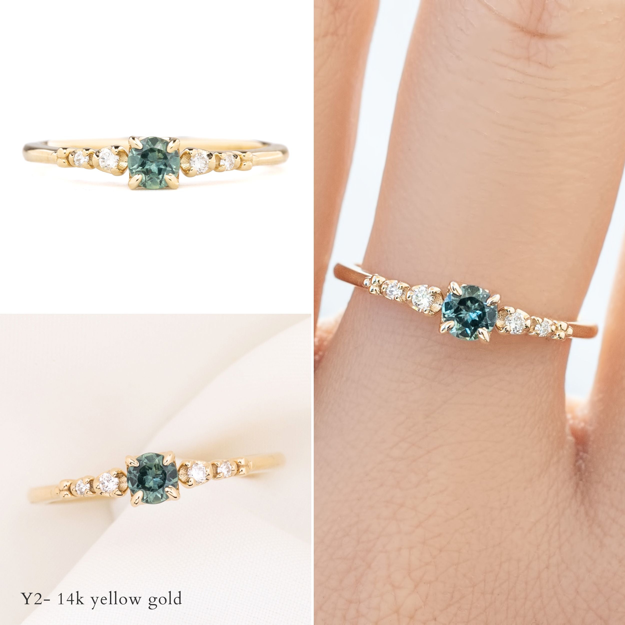 エステルリュックスリング ・0.40ct・加熱モンタナ産サファイア・K14YG
