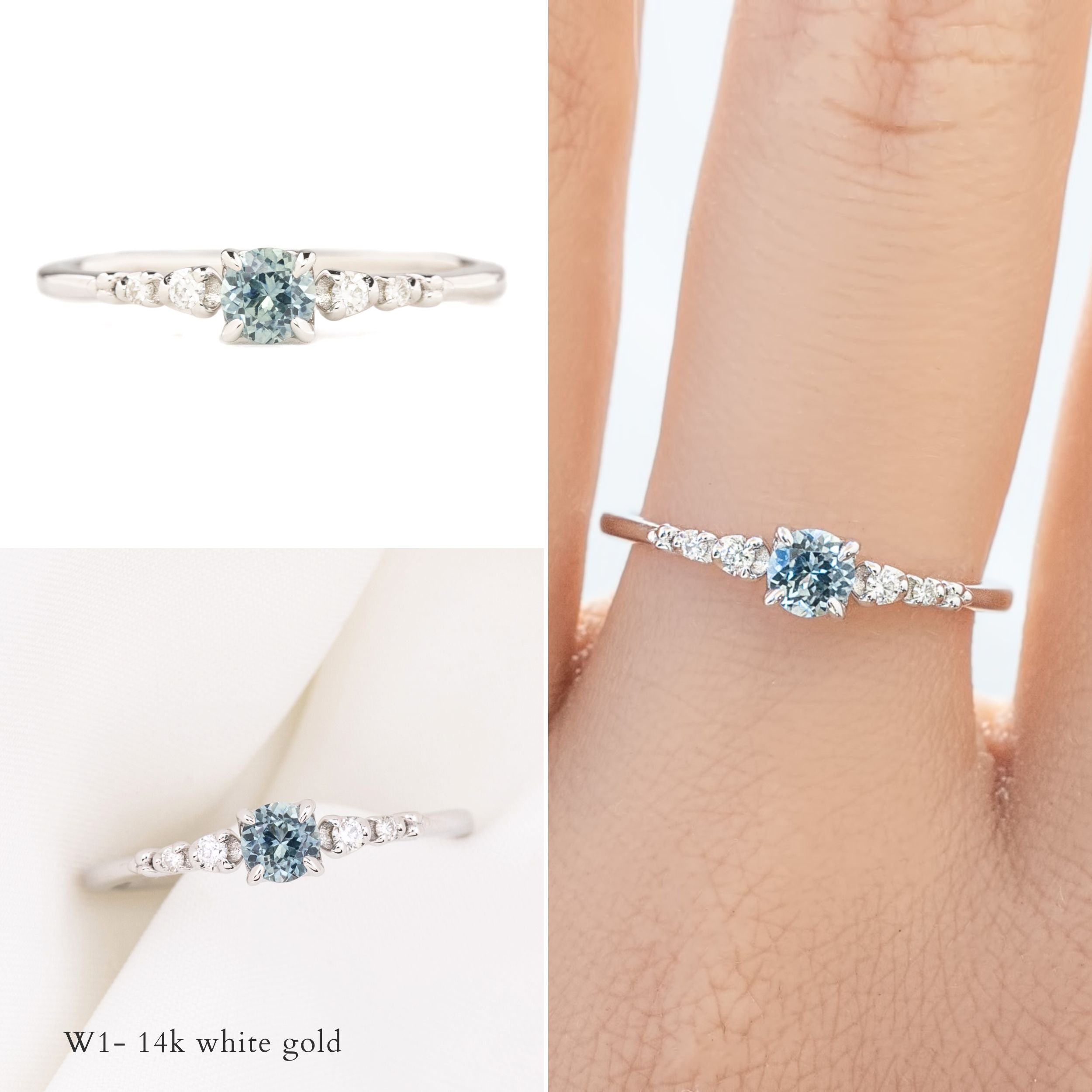 エステルリュックスリング ・0.40ct・加熱モンタナ産サファイア・K14YG