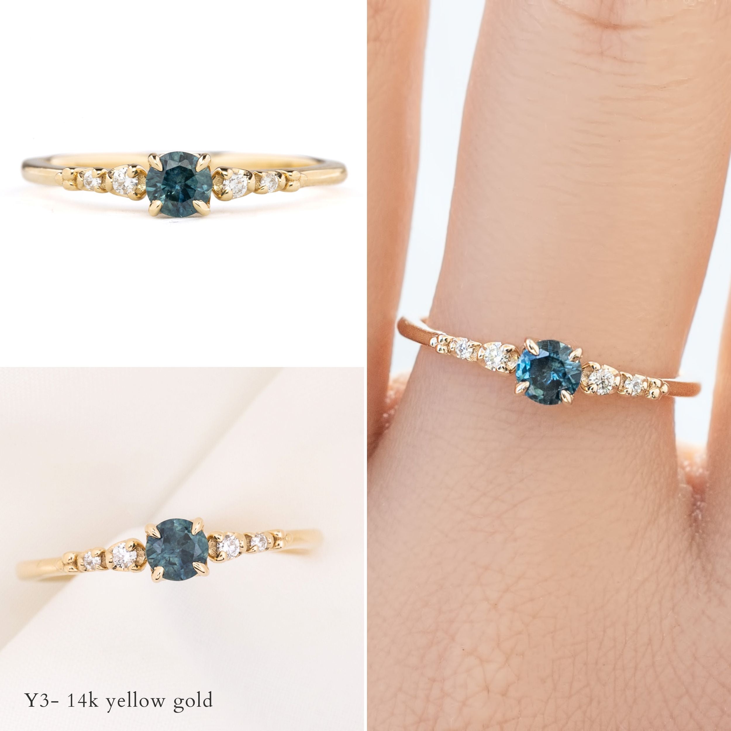 エステルリュックスリング ・0.40ct・加熱モンタナ産サファイア・K14YG