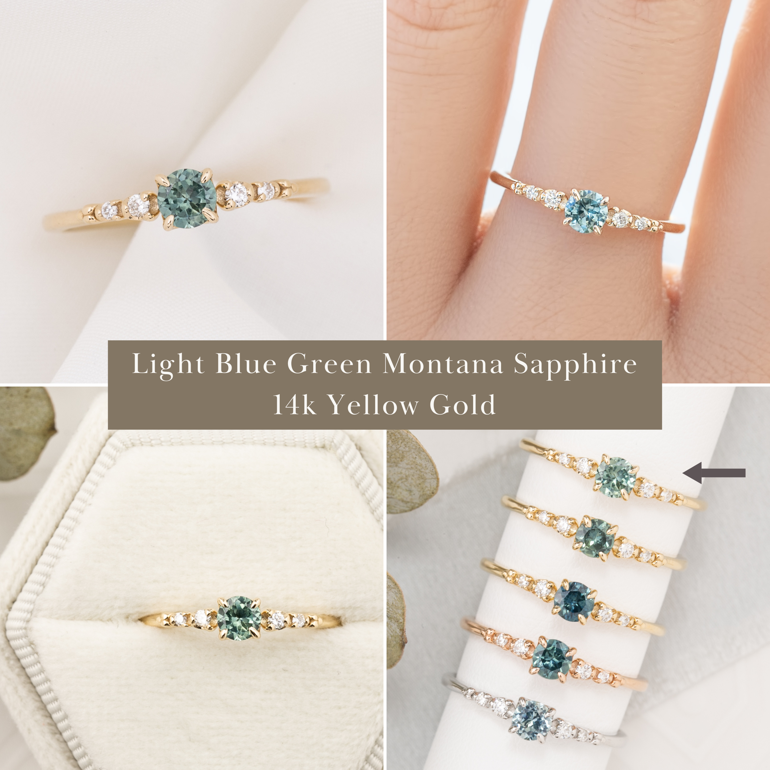 Estel Fleur Ring, 0.40ct Montana Sapphire of your choice