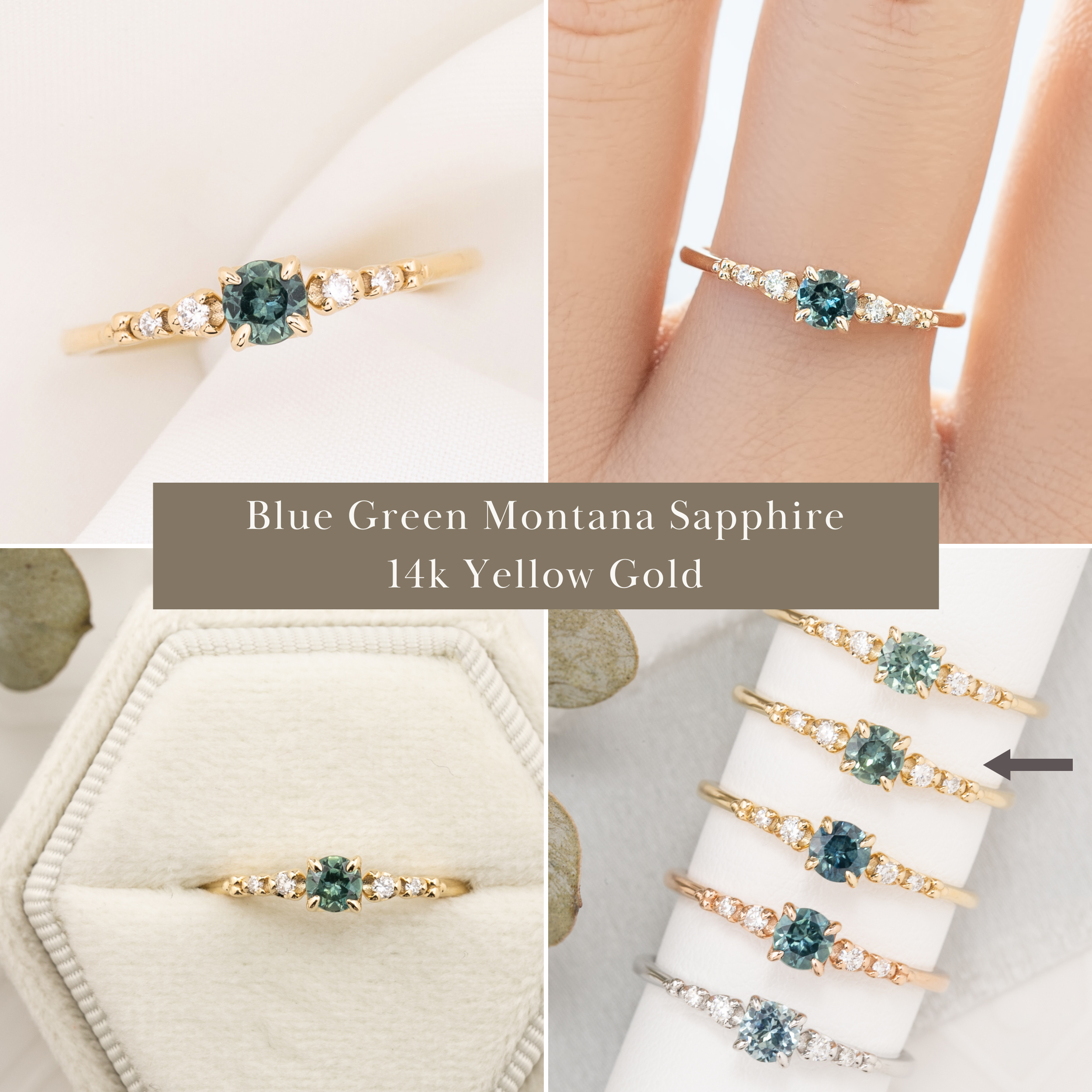 Estel Fleur Ring, 0.40ct Montana Sapphire of your choice
