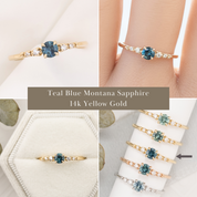 Estel Fleur Ring, 0.40ct Montana Sapphire of your choice