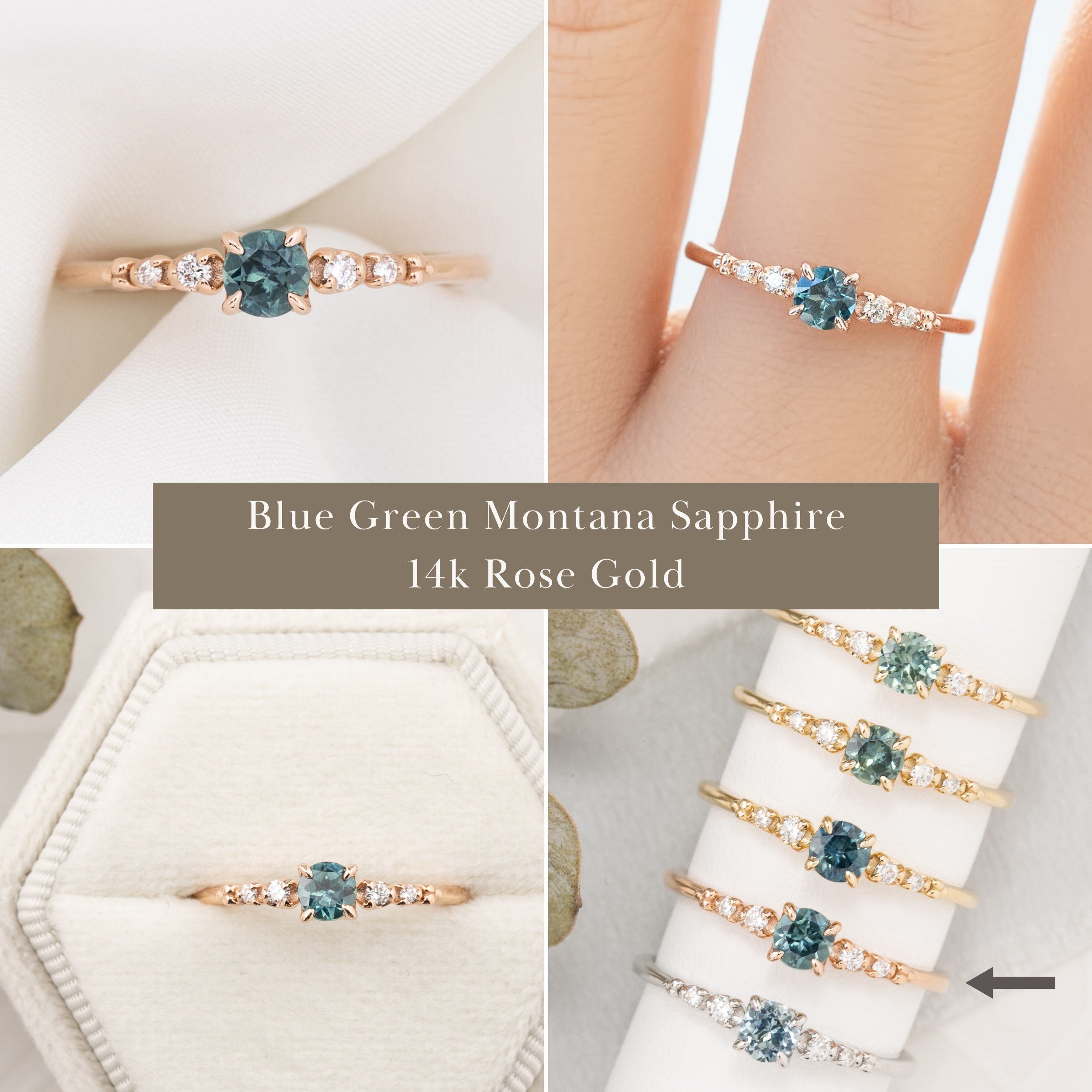 Estel Fleur Ring, 0.40ct Montana Sapphire of your choice