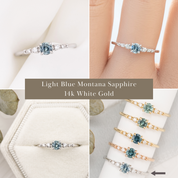 Estel Fleur Ring, 0.40ct Montana Sapphire of your choice