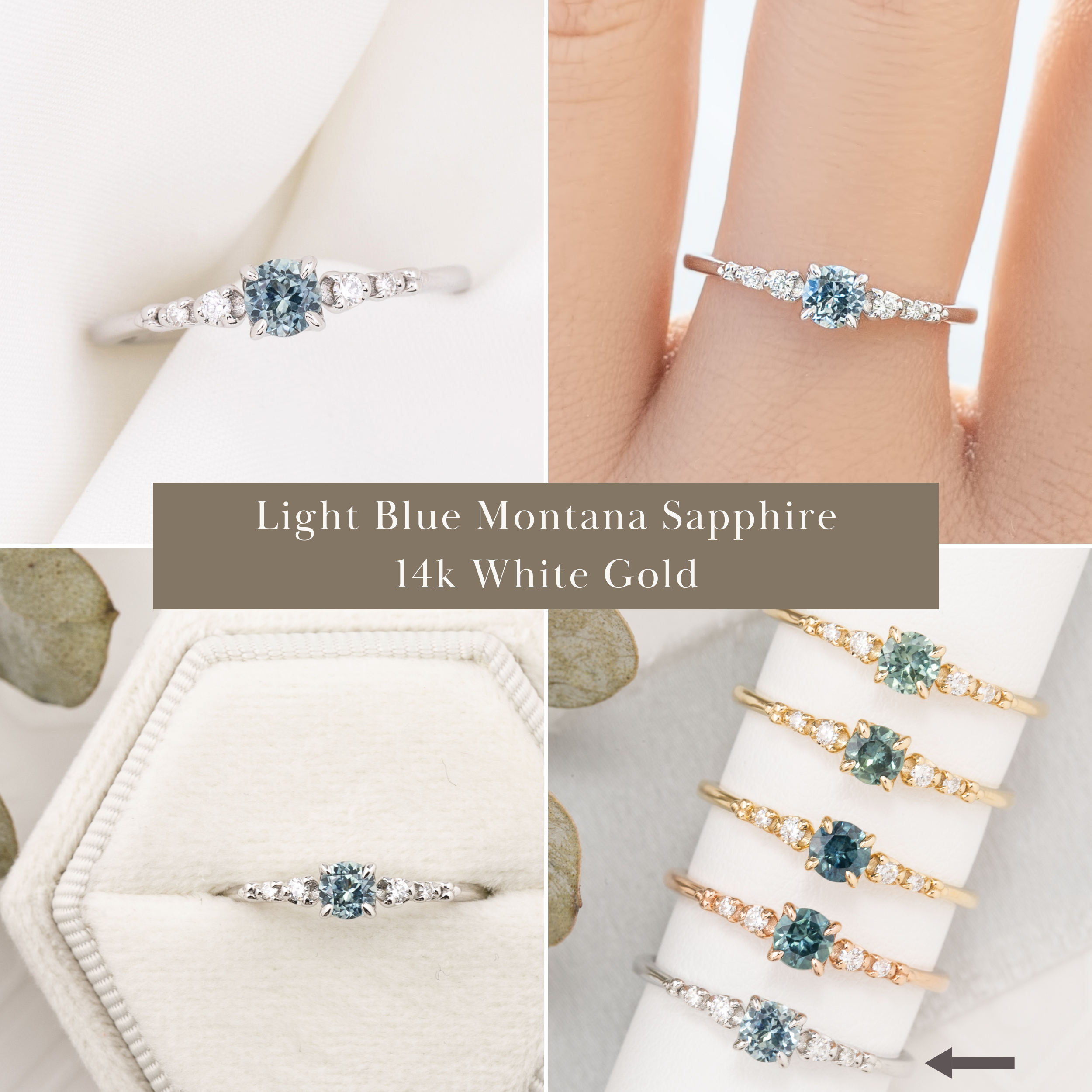 Estel Fleur Ring, 0.40ct Montana Sapphire of your choice
