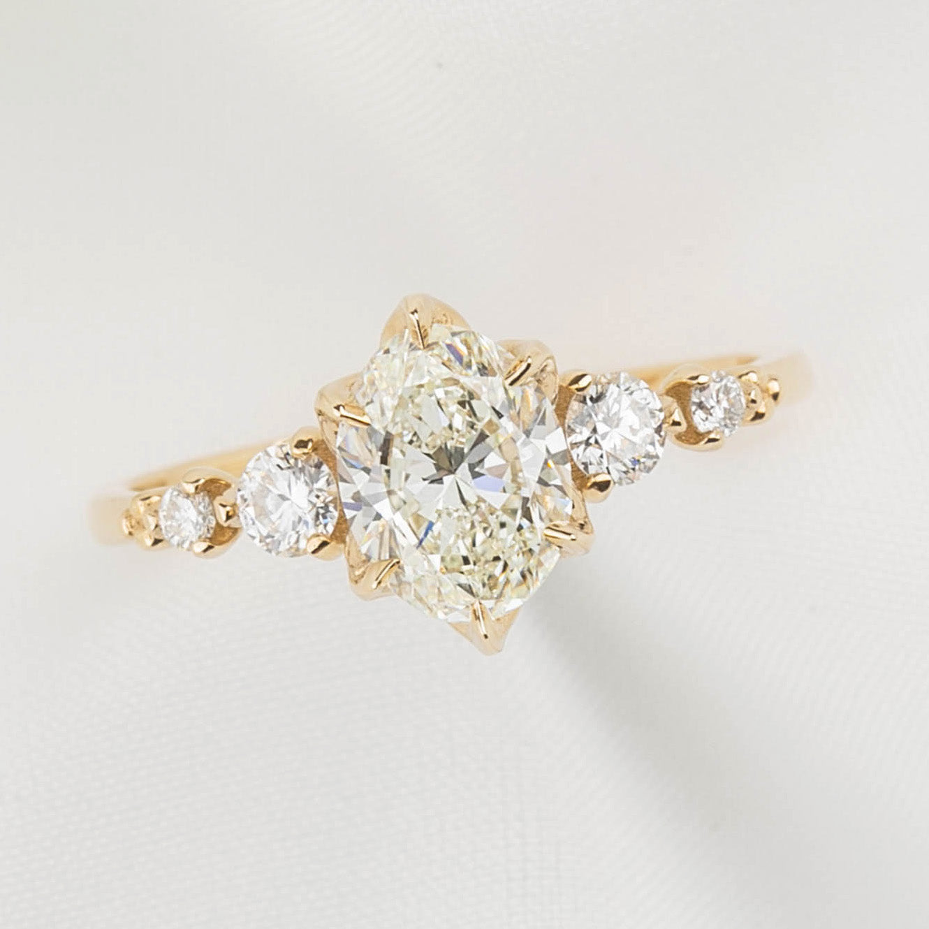 Estel Fleur Grand Ring, Oval Brilliant Cut Diamond