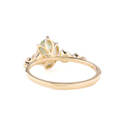 Estel Fleur Grand Ring, Aqua Green Montana Sapphire, 14k Yellow Gold (One of a kind)