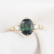 Estel Fleur Grand Ring, 2.31ct Blue Green Queensland Sapphire