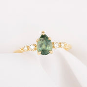 Estel Fleur Ring, 1.00ct Green Montana Sapphire