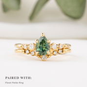 Estel Fleur Ring, 1.00ct Green Montana Sapphire