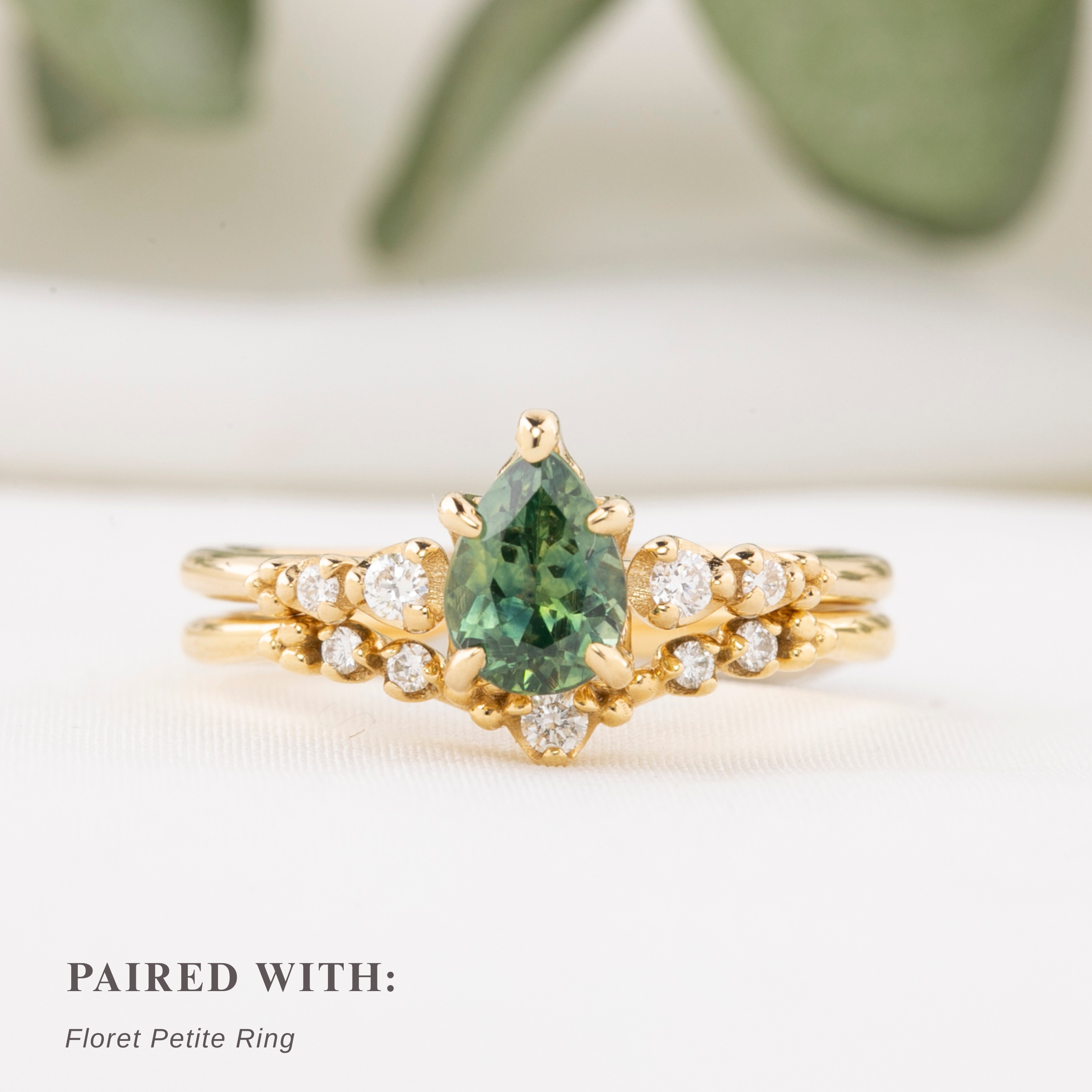 Estel Fleur Ring, 1.00ct Green Montana Sapphire